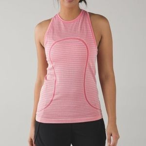 lululemon pink high neck swiftly tech tank
